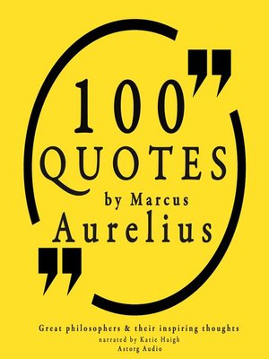 cover image of 100 quotes by Marcus Aurelius